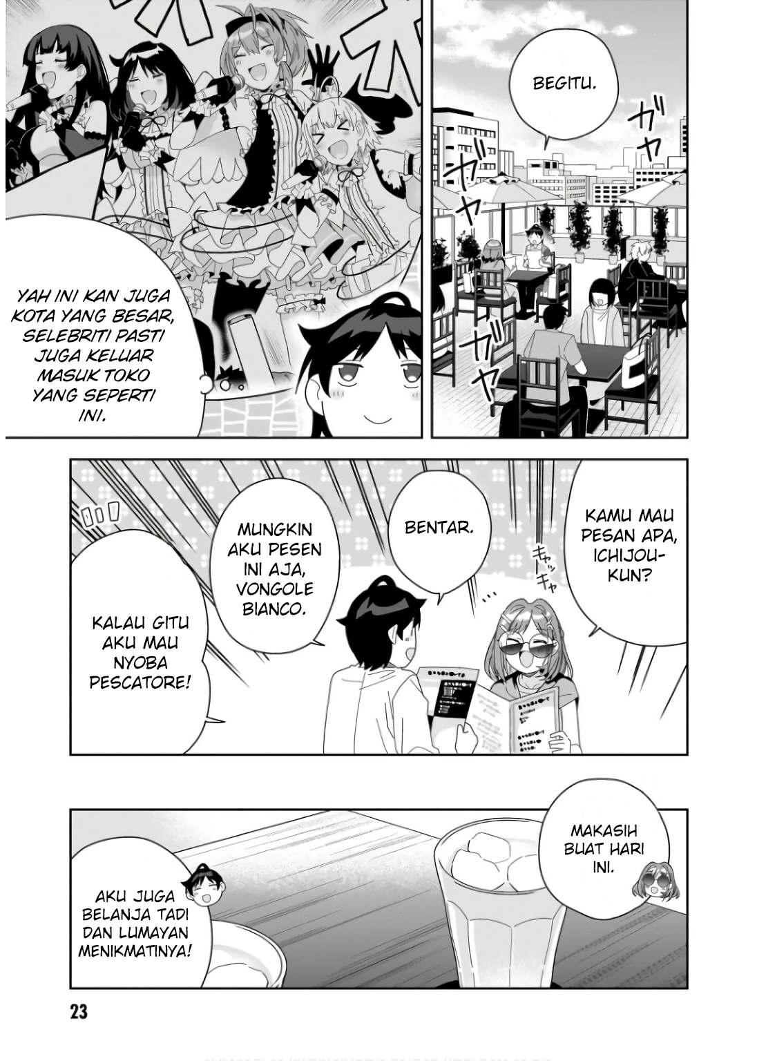 Classmate no Moto Idol ga, Tonikaku Kyodou Fushin nan desu. Chapter 6 - halaman 23