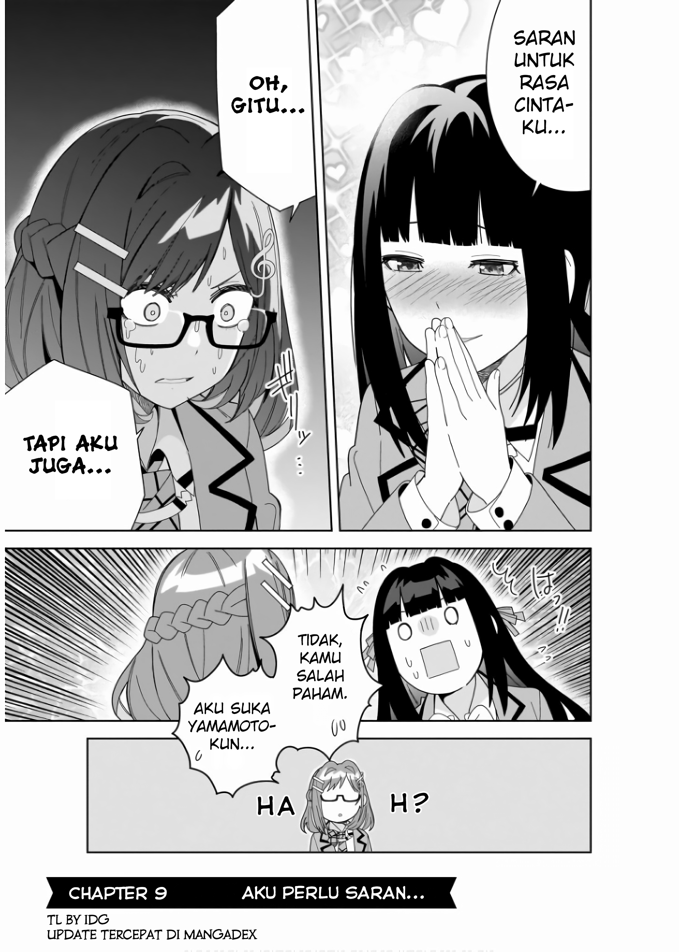 Classmate no Moto Idol ga, Tonikaku Kyodou Fushin nan desu. Chapter 9 - halaman 1