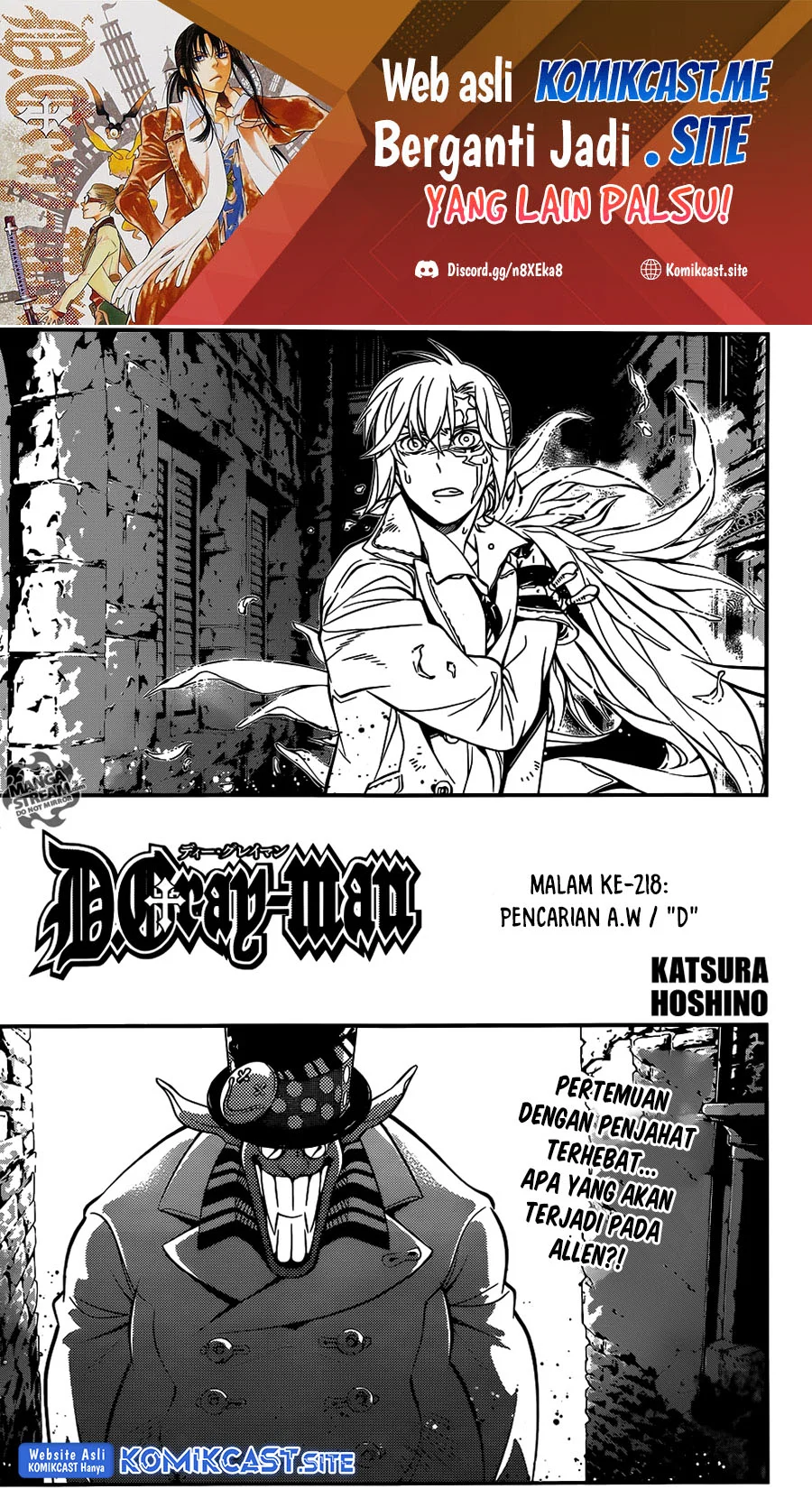 D Gray Man Chapter 218 - halaman 2