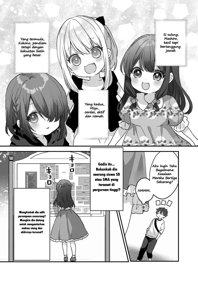 Daigaku Nyuugakuji kara Uwasa sareteita Bishoujo San Shimai, Ikiwakareteita Gimai Datta. Chapter 1 - halaman 10