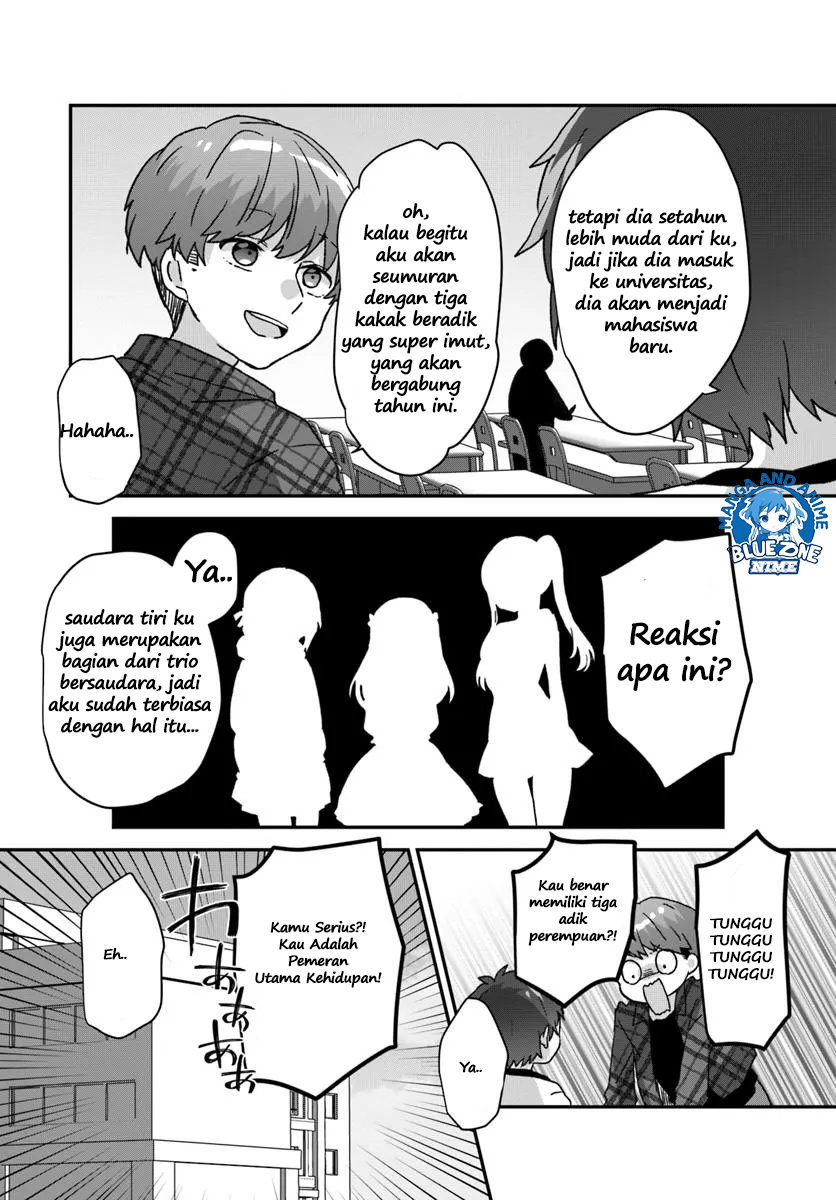 Daigaku Nyuugakuji kara Uwasa sareteita Bishoujo San Shimai, Ikiwakareteita Gimai Datta. Chapter 1 - halaman 8