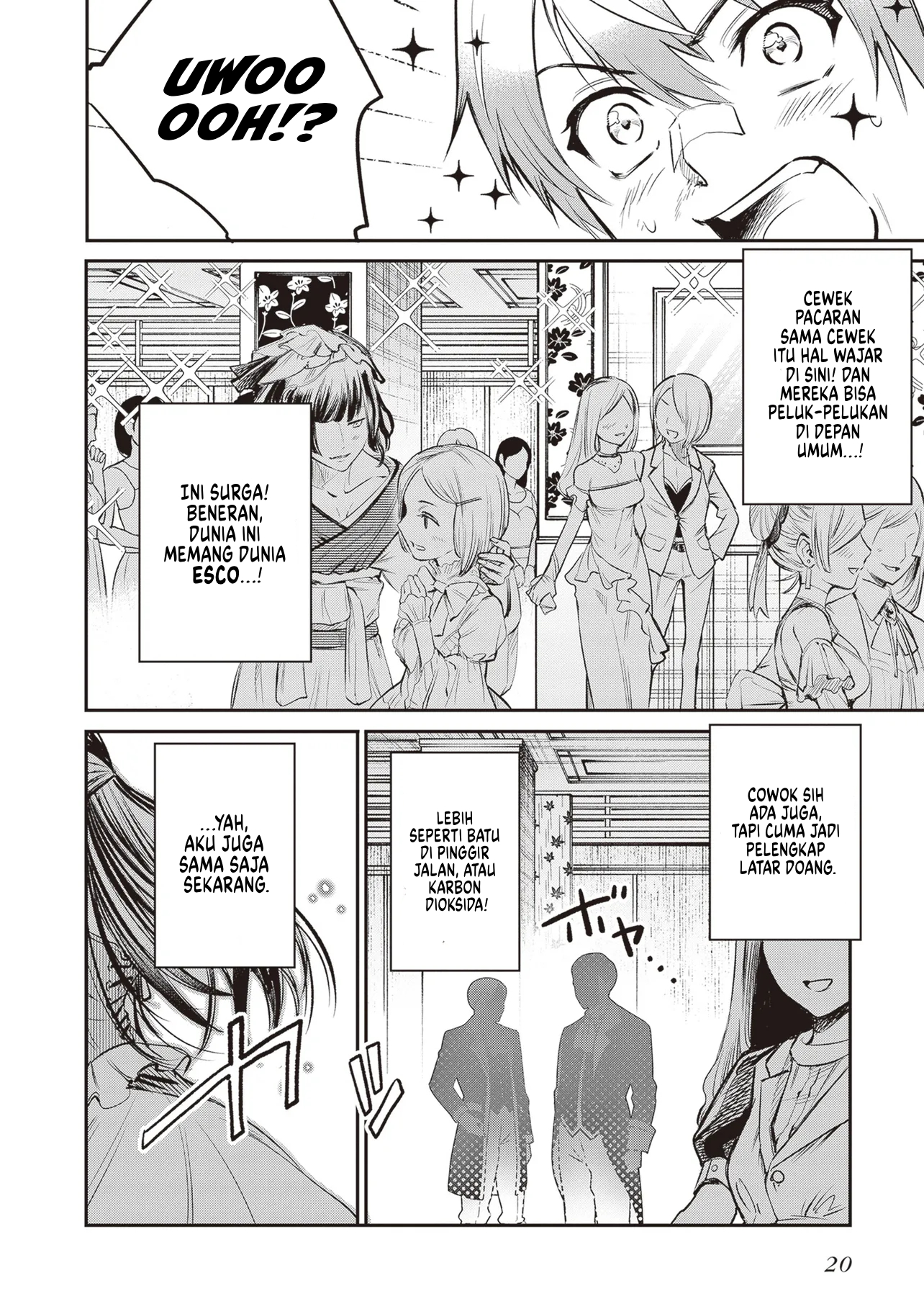 Danshi Kinsei Game Sekai de Ore ga Yarubeki Yuiitsu no Koto: Yuri no Aida ni Hasamaru Otoko toshite Tensei shiteshimaimashita Chapter 1 - halaman 18