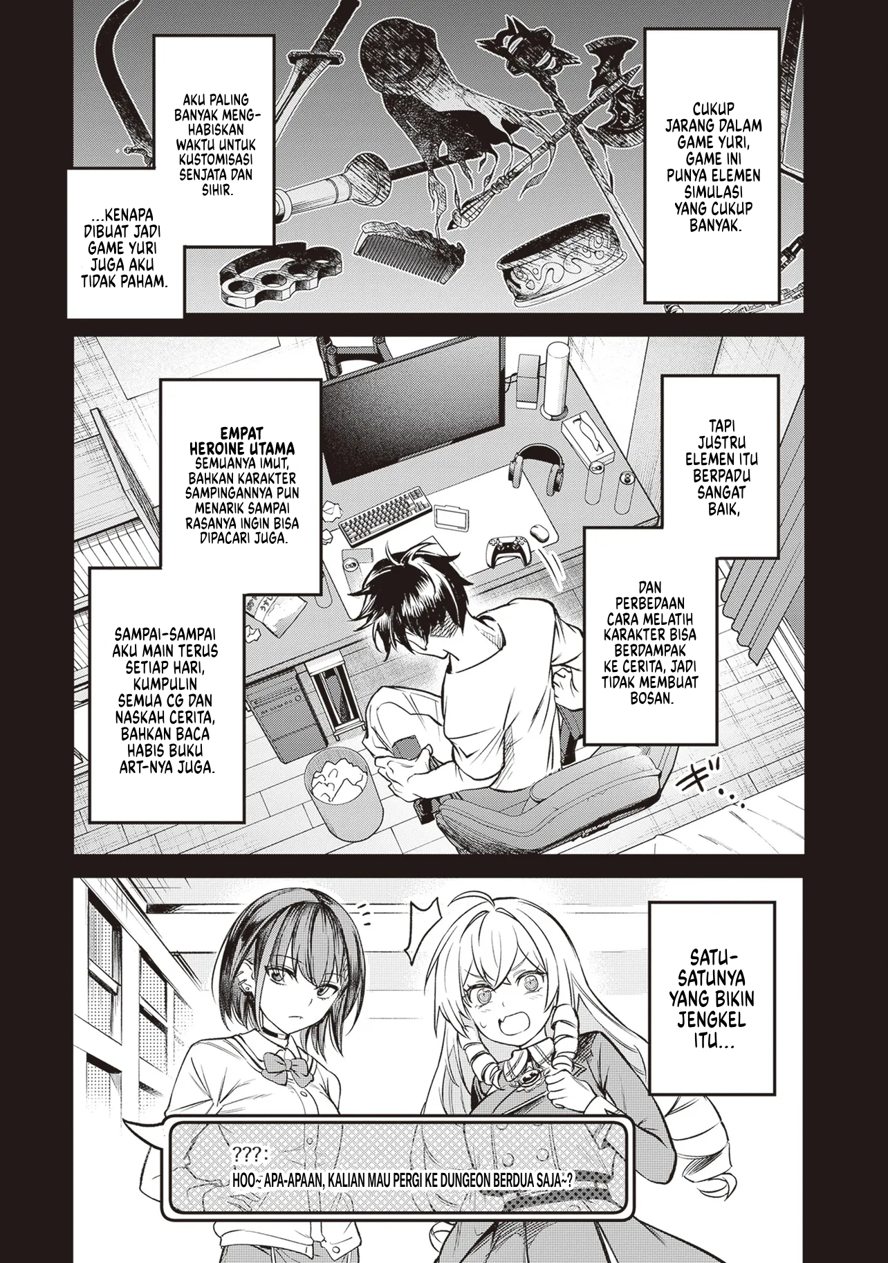 Danshi Kinsei Game Sekai de Ore ga Yarubeki Yuiitsu no Koto: Yuri no Aida ni Hasamaru Otoko toshite Tensei shiteshimaimashita Chapter 1 - halaman 7