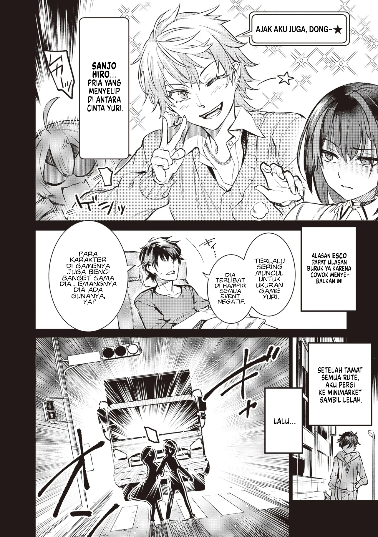 Danshi Kinsei Game Sekai de Ore ga Yarubeki Yuiitsu no Koto: Yuri no Aida ni Hasamaru Otoko toshite Tensei shiteshimaimashita Chapter 1 - halaman 8