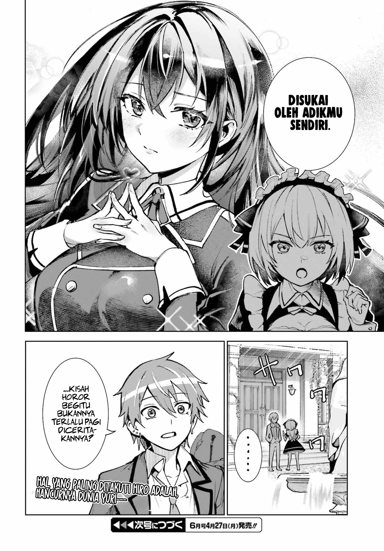 Danshi Kinsei Game Sekai de Ore ga Yarubeki Yuiitsu no Koto: Yuri no Aida ni Hasamaru Otoko toshite Tensei shiteshimaimashita Chapter 13 - halaman 33