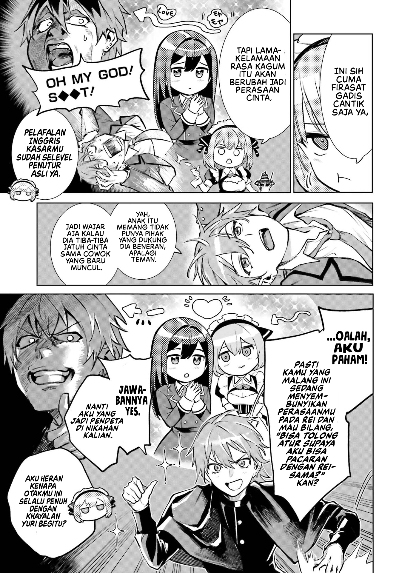 Danshi Kinsei Game Sekai de Ore ga Yarubeki Yuiitsu no Koto: Yuri no Aida ni Hasamaru Otoko toshite Tensei shiteshimaimashita Chapter 14 - halaman 4