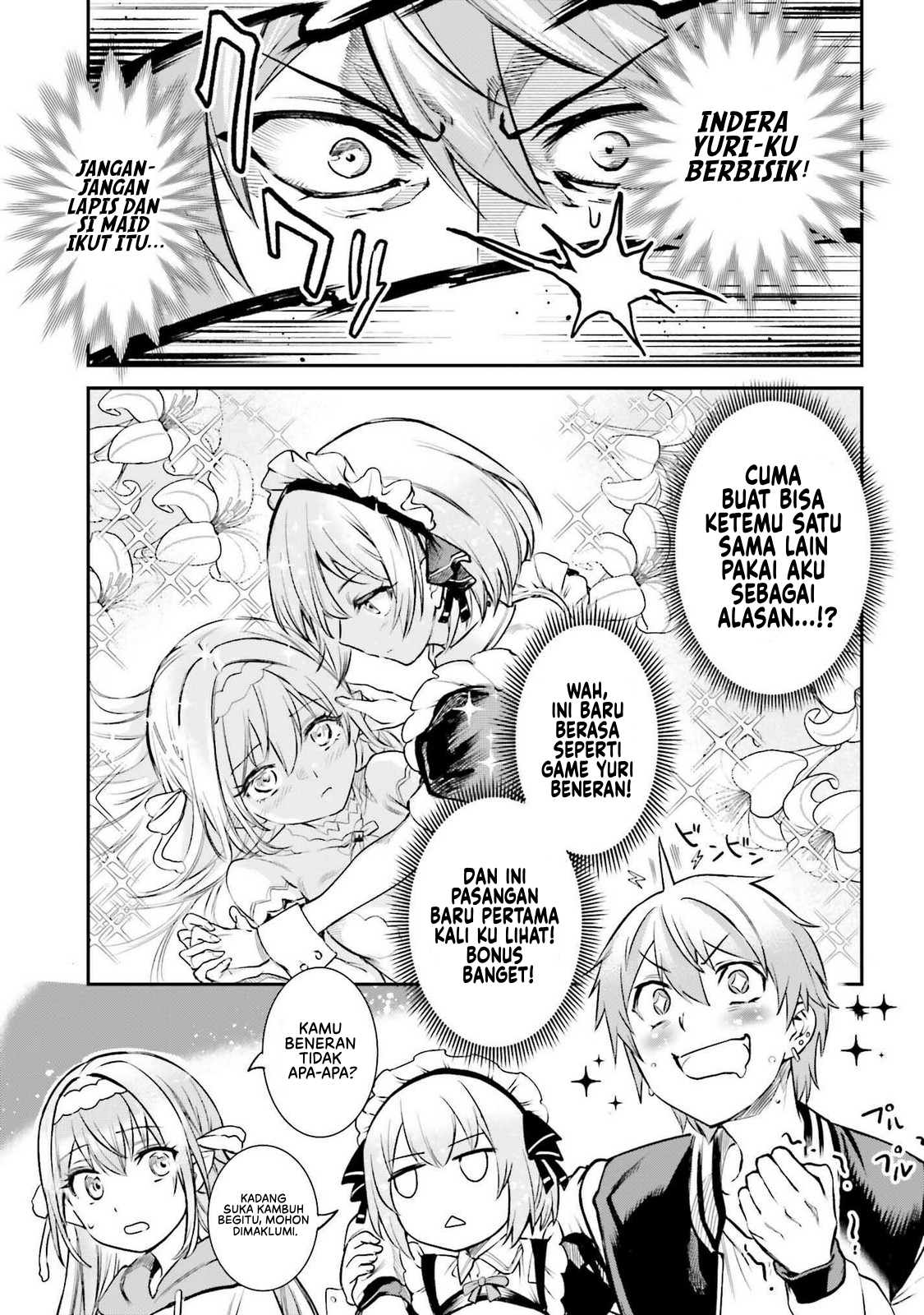 Danshi Kinsei Game Sekai de Ore ga Yarubeki Yuiitsu no Koto: Yuri no Aida ni Hasamaru Otoko toshite Tensei shiteshimaimashita Chapter 2 - halaman 36