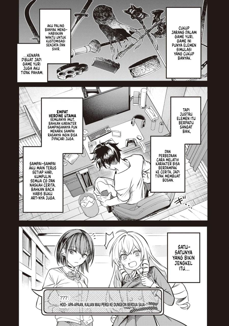 Danshi Kinsei Game Sekai de Ore ga Yarubeki Yuiitsu no Koto – Yuri no Ma ni Hasamaru Otoko to Shite Tensei shite shimaimashita Chapter 1 - halaman 7