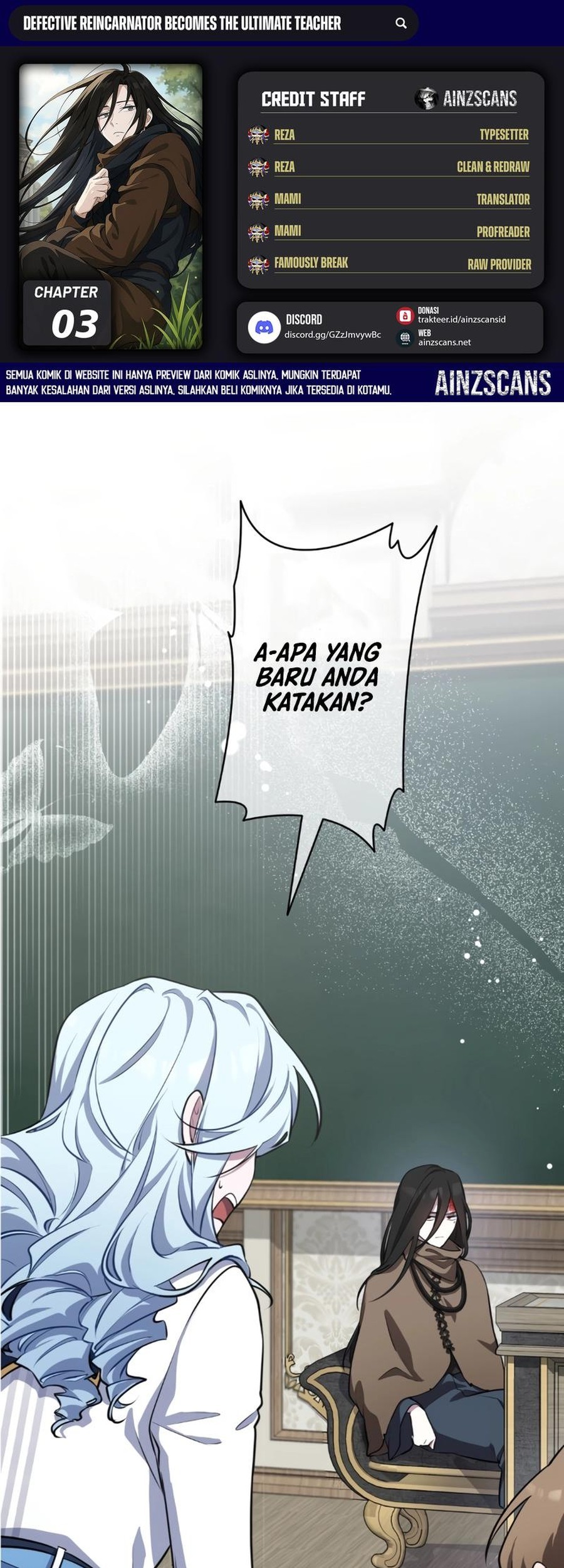 Defective Reincarnator Becomes The Ultimate Teacher Chapter 3 - halaman 1