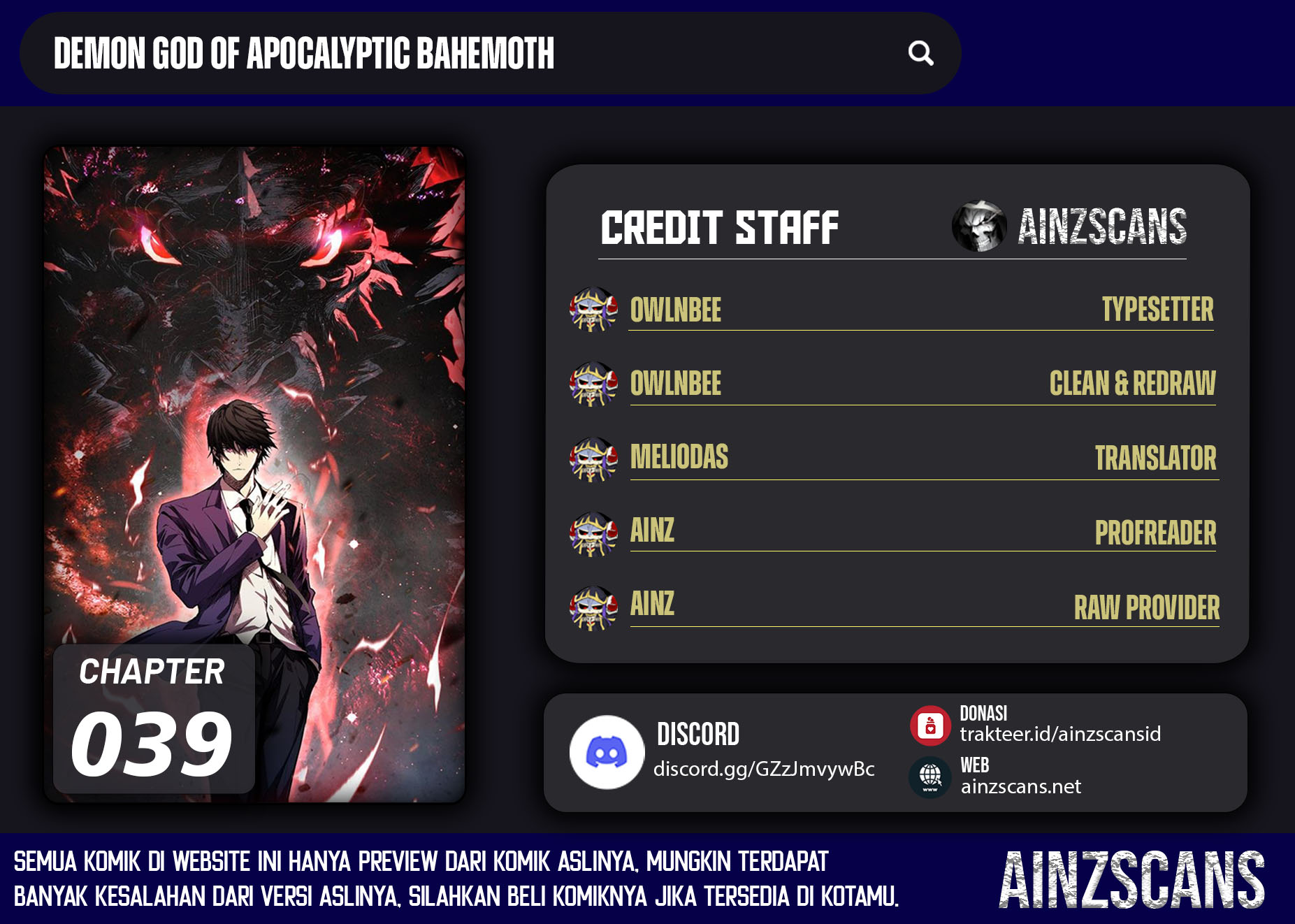 Demon God of Apocalyptic Behemot Chapter 39 - halaman 1