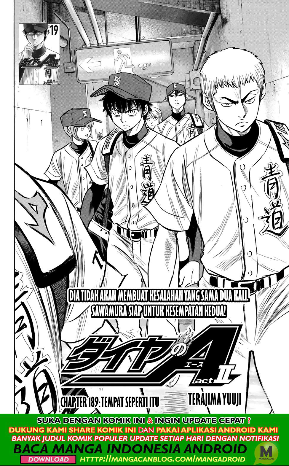 Diamond no Ace Act 2 Chapter 189 - halaman 2