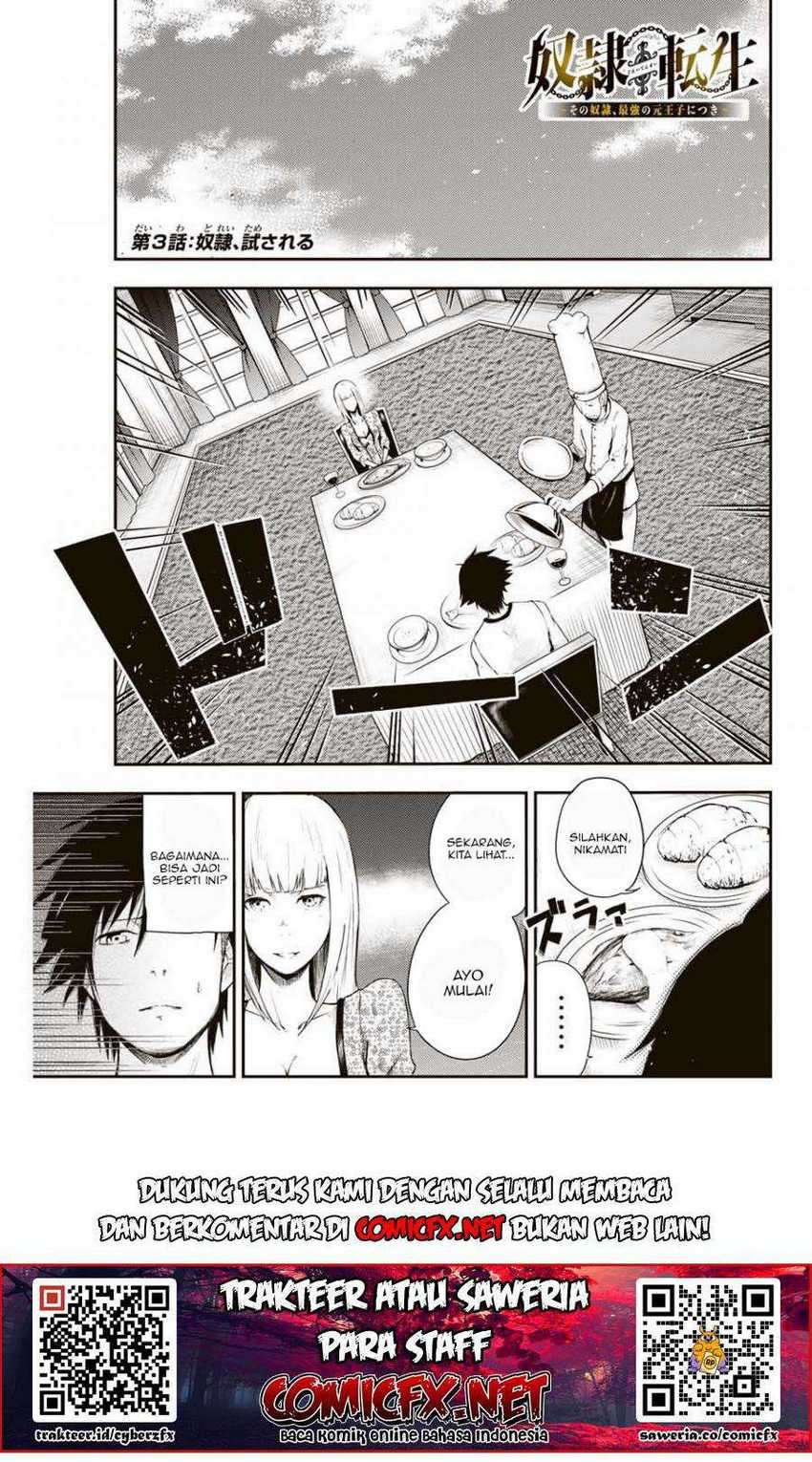 Dorei Tensei: Sono Dorei, Saikyou no Moto Ouji ni Tsuki Chapter 3.1 - halaman 3