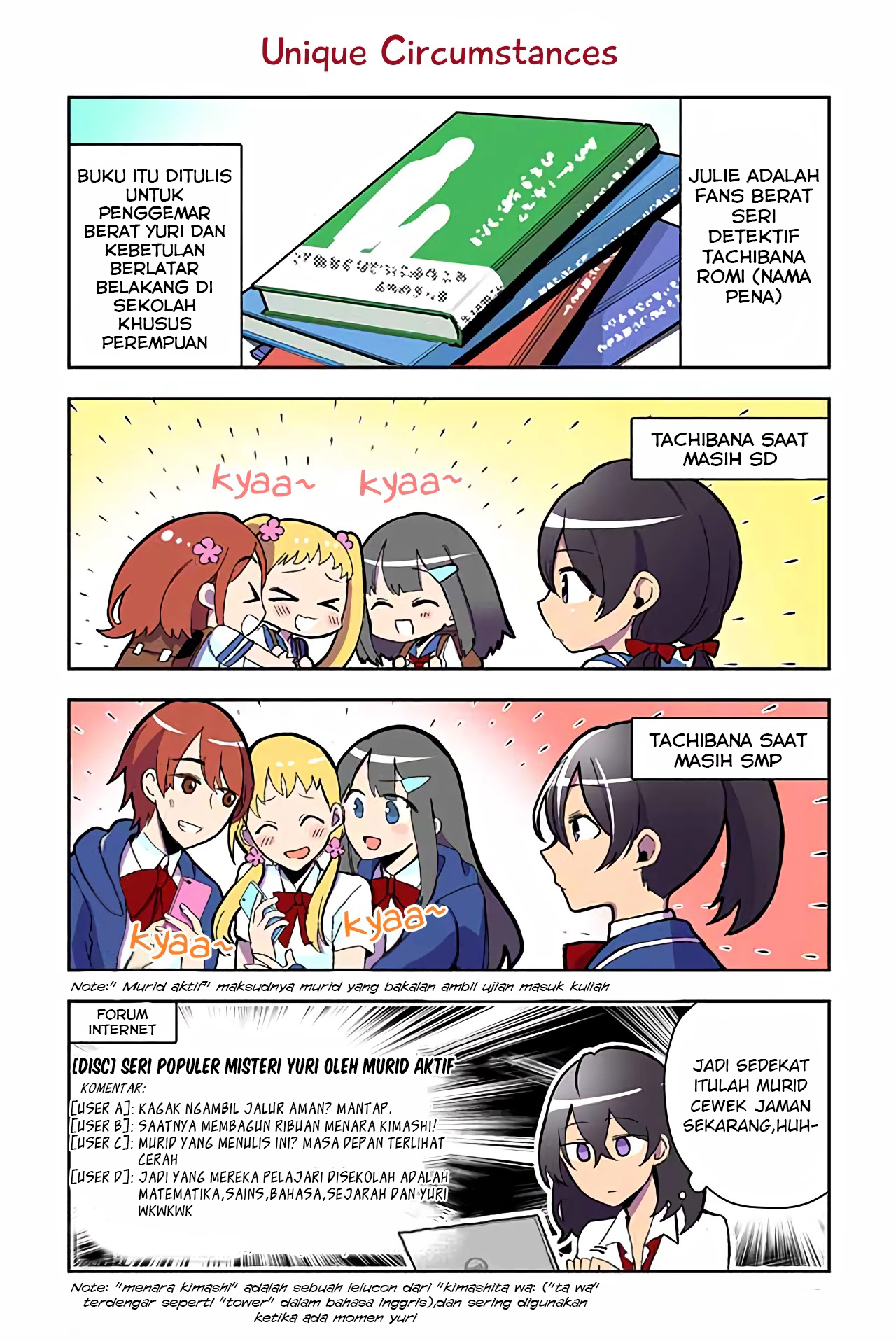 Doukyuusei no Oshi Sakka ni Yuri Mousou ga Bareta Kekka Chapter 5 - halaman 1