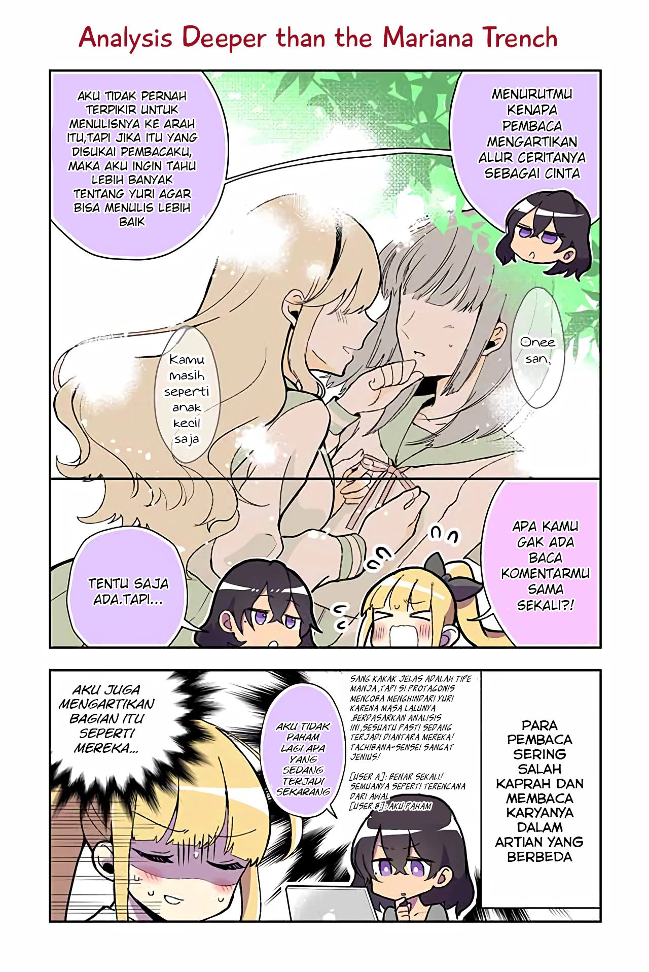 Doukyuusei no Oshi Sakka ni Yuri Mousou ga Bareta Kekka Chapter 7 - halaman 1