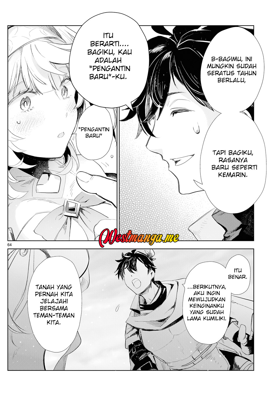 Elf-zuma to Hajimeru Yuukyuu no Tabi: Densetsu no Yuusha, Aisuru Elf to Tomo ni 100-nen Mae ni Sukutta Sekai wo Tabisuru Chapter 1 - halaman 56