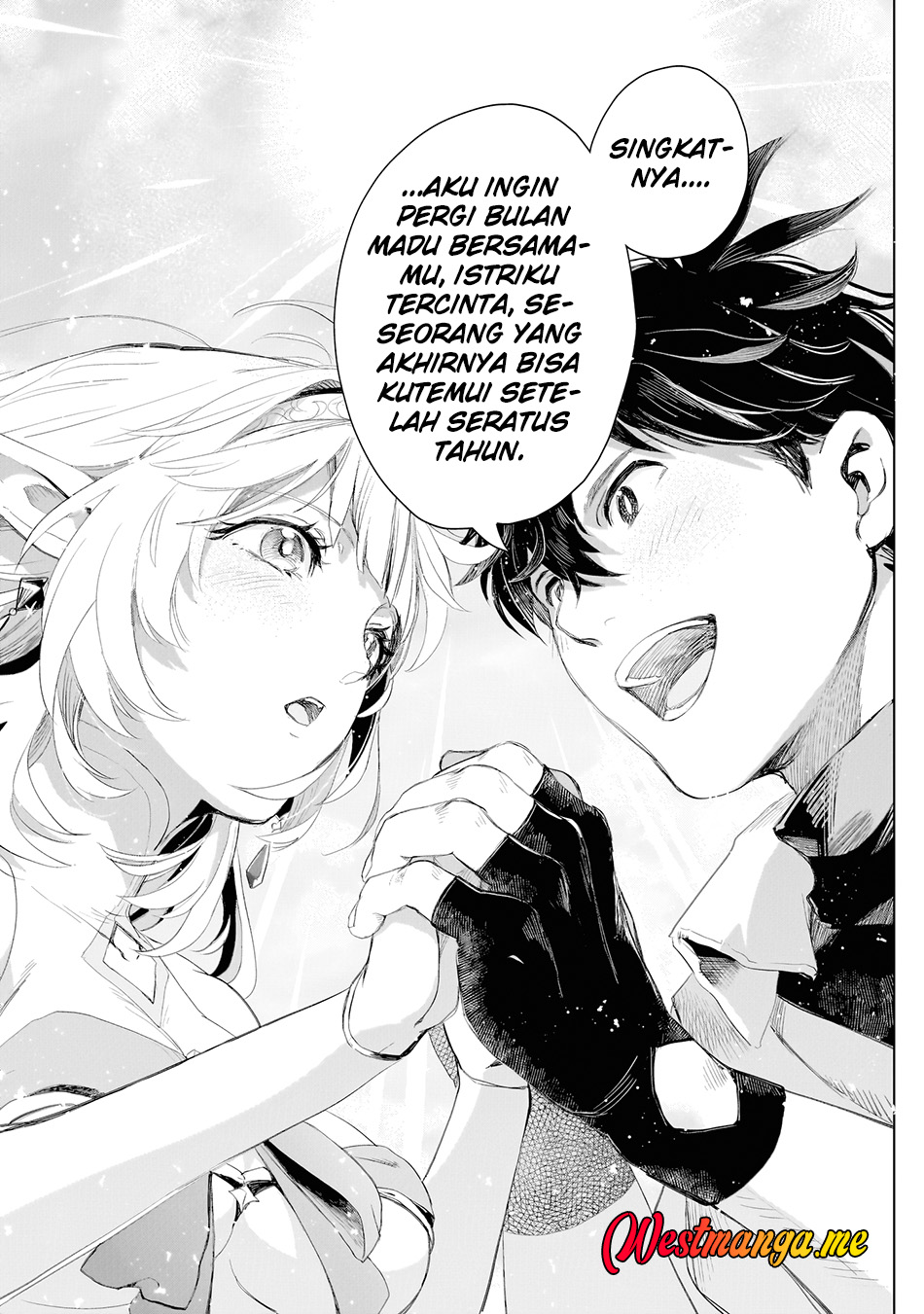 Elf-zuma to Hajimeru Yuukyuu no Tabi: Densetsu no Yuusha, Aisuru Elf to Tomo ni 100-nen Mae ni Sukutta Sekai wo Tabisuru Chapter 1 - halaman 57