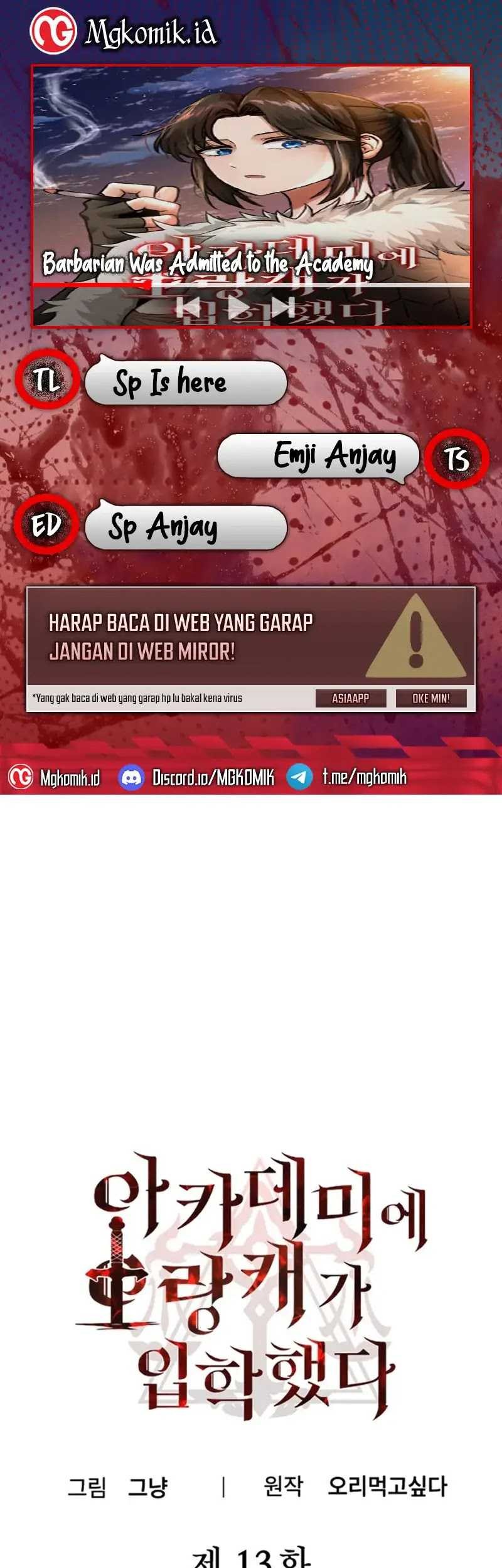 Entered the Academy as a Barbarian Chapter 13 - halaman 1