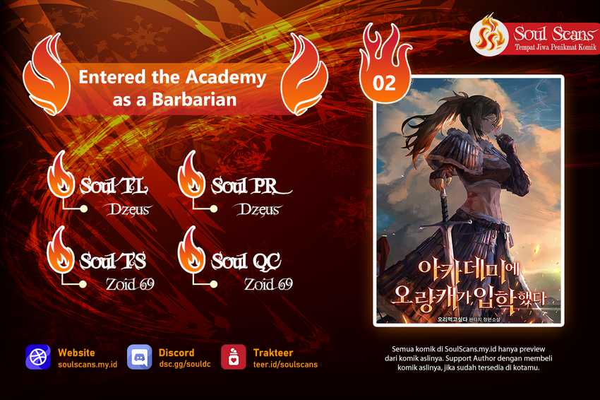 Entered the Academy as a Barbarian Chapter 2 - halaman 1