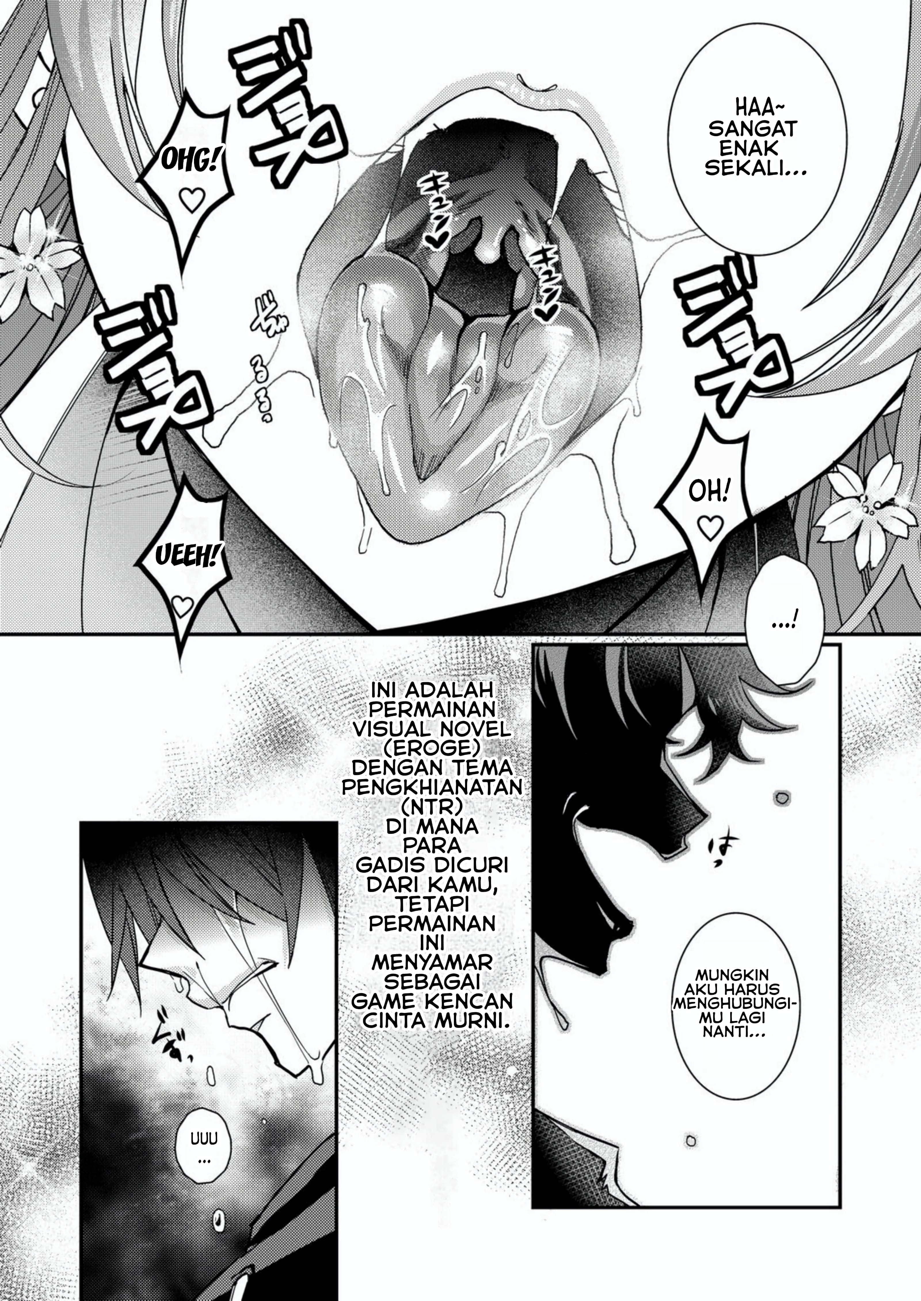 Eroge Sekai ni Tensei shita Ore ga, Oshi e no Ai de Netorare Heroine wo Shiawase ni Suru. Chapter 1 - halaman 12