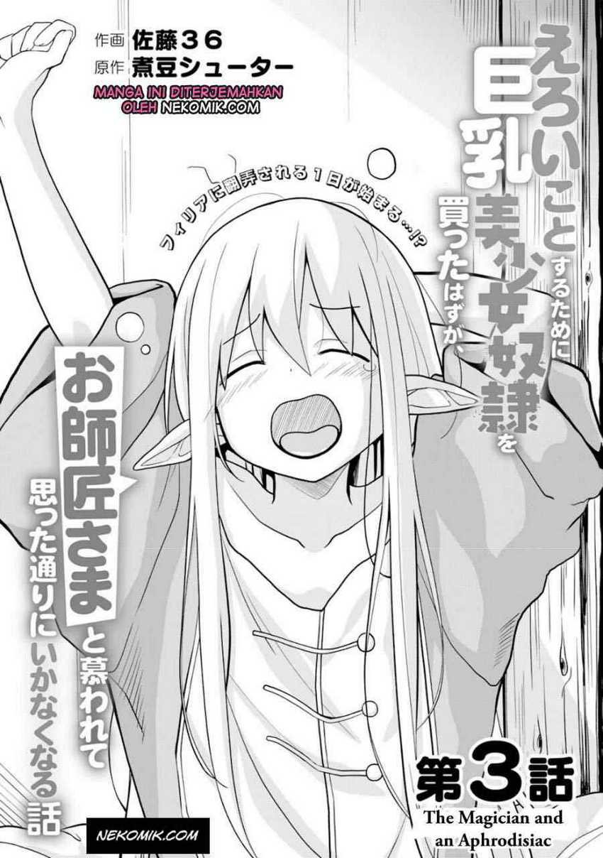 Eroi Koto Suru Tame ni Kyonyuu Bishoujo Dorei o Katta Hazu ga, Oshishou-sama to Shitawa Rete Omotta Toori ni Ikanaku Naru Hanashi Chapter 3 - halaman 4