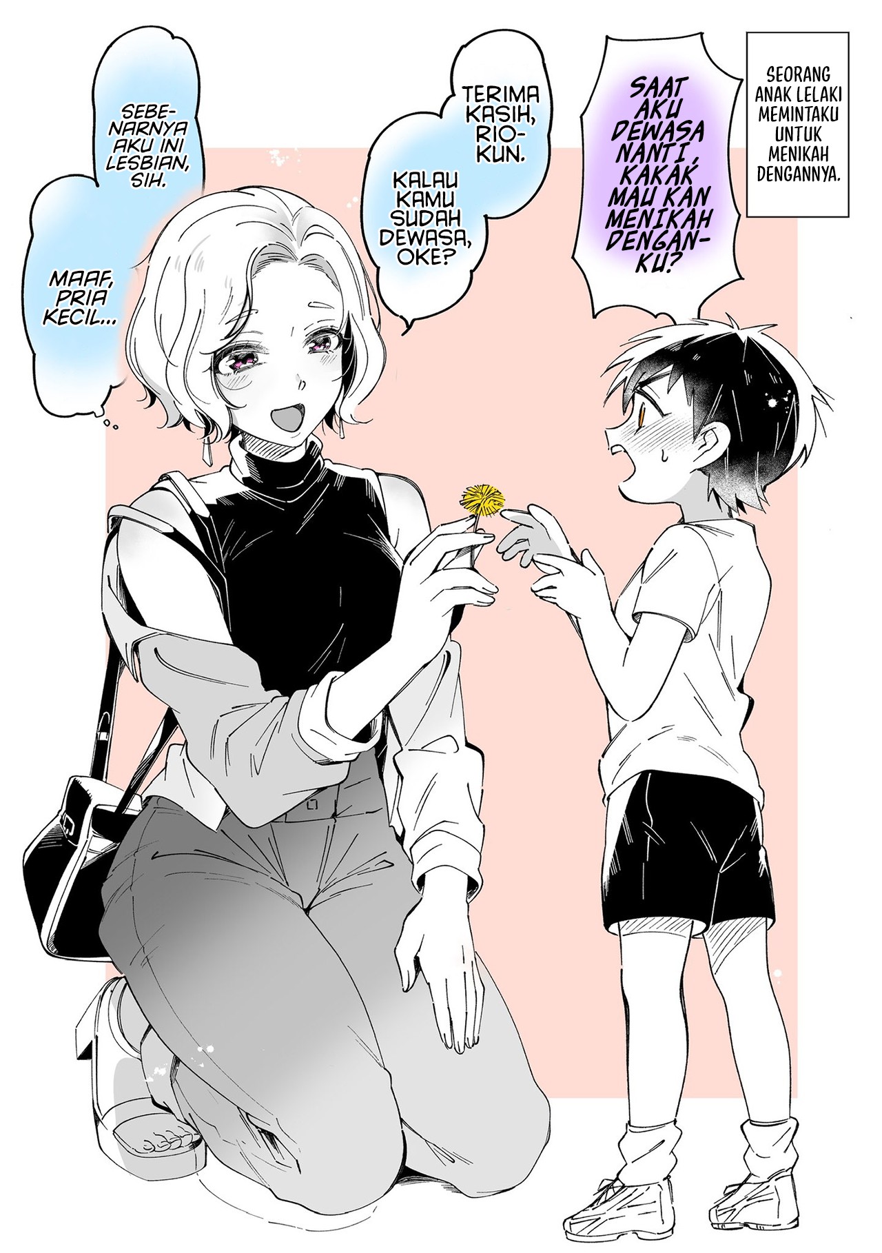 Even Though I'm a Lesbian a Boy in the Neighborhood Asked Me to Marry Him. But Ten Years Later... Chapter 0 - halaman 2