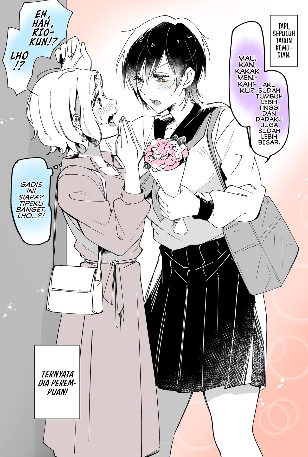Even Though I'm a Lesbian a Boy in the Neighborhood Asked Me to Marry Him. But Ten Years Later... Chapter 0 - halaman 3