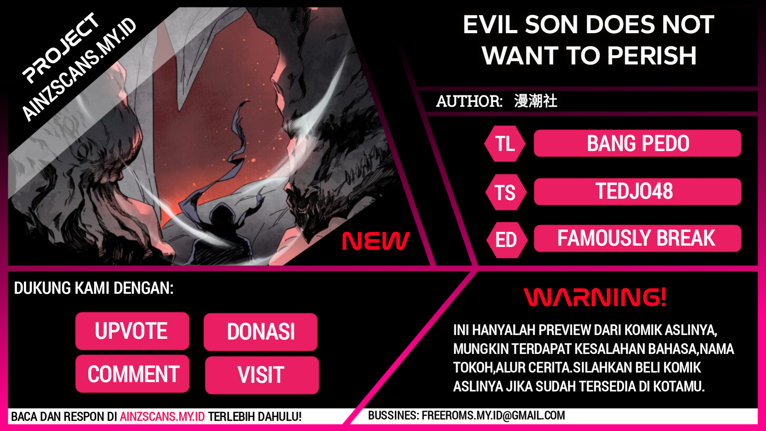 Evil Son Does Not Want to Perish Chapter 0.1 - halaman 1