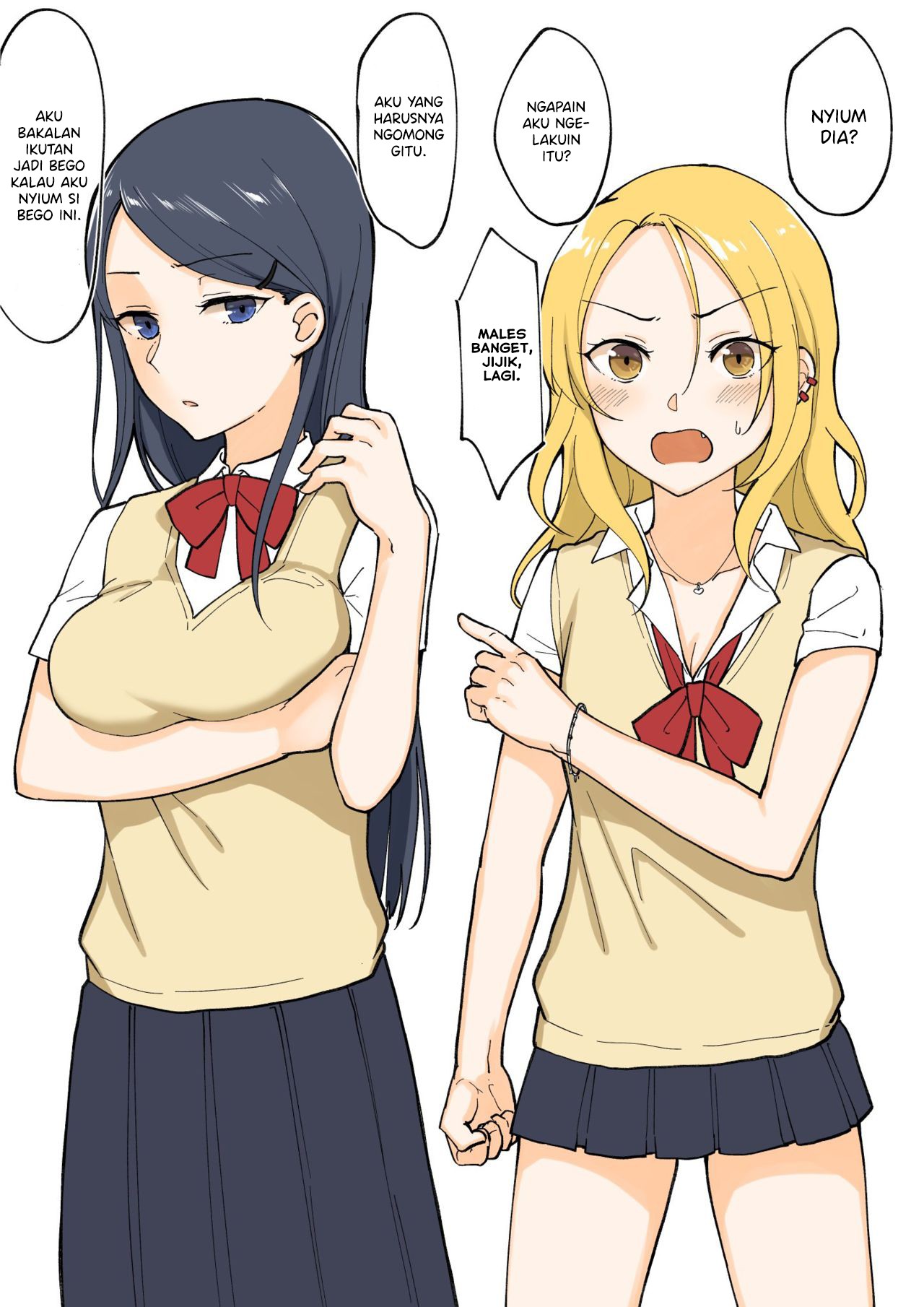 For Each Retweet, Two Straight Girls Who Don't Get Along Will Kiss for One Second Chapter 1 - halaman 1