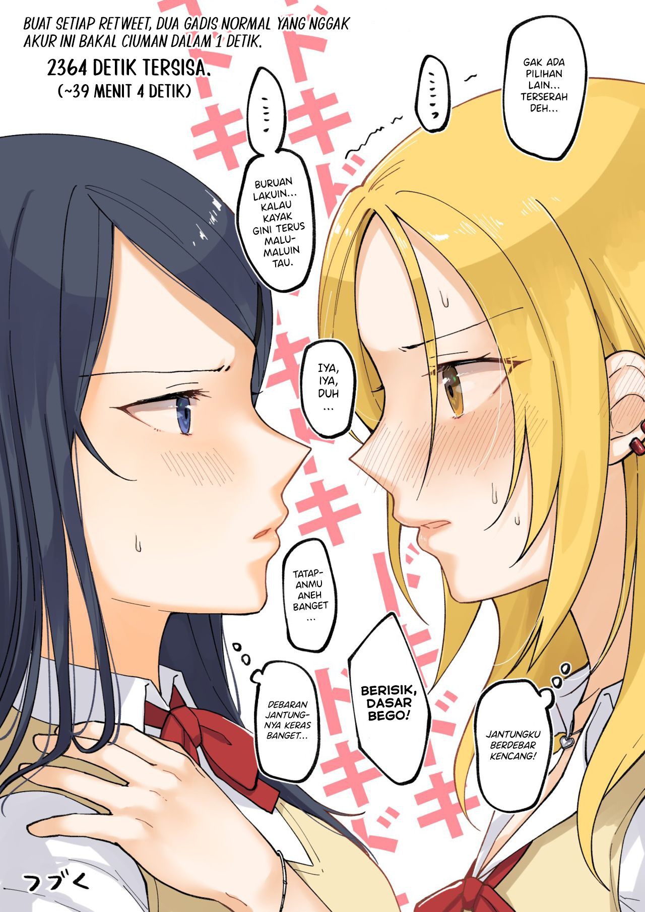 For Each Retweet, Two Straight Girls Who Don't Get Along Will Kiss for One Second Chapter 1 - halaman 2