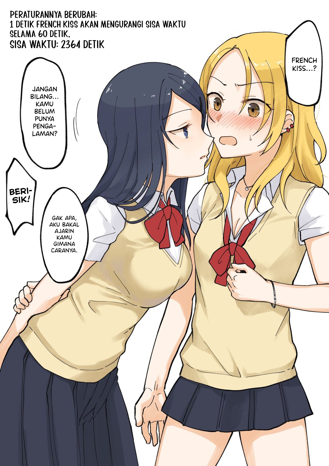 For Each Retweet, Two Straight Girls Who Don't Get Along Will Kiss for One Second Chapter 4 - halaman 1