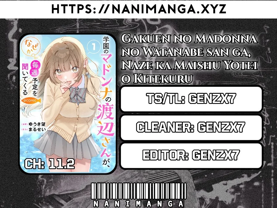 Gakuen no Madonna no Watanabe san ga, Naze ka Maishu Yotei wo Kitekuru Chapter 11.2 - halaman 1