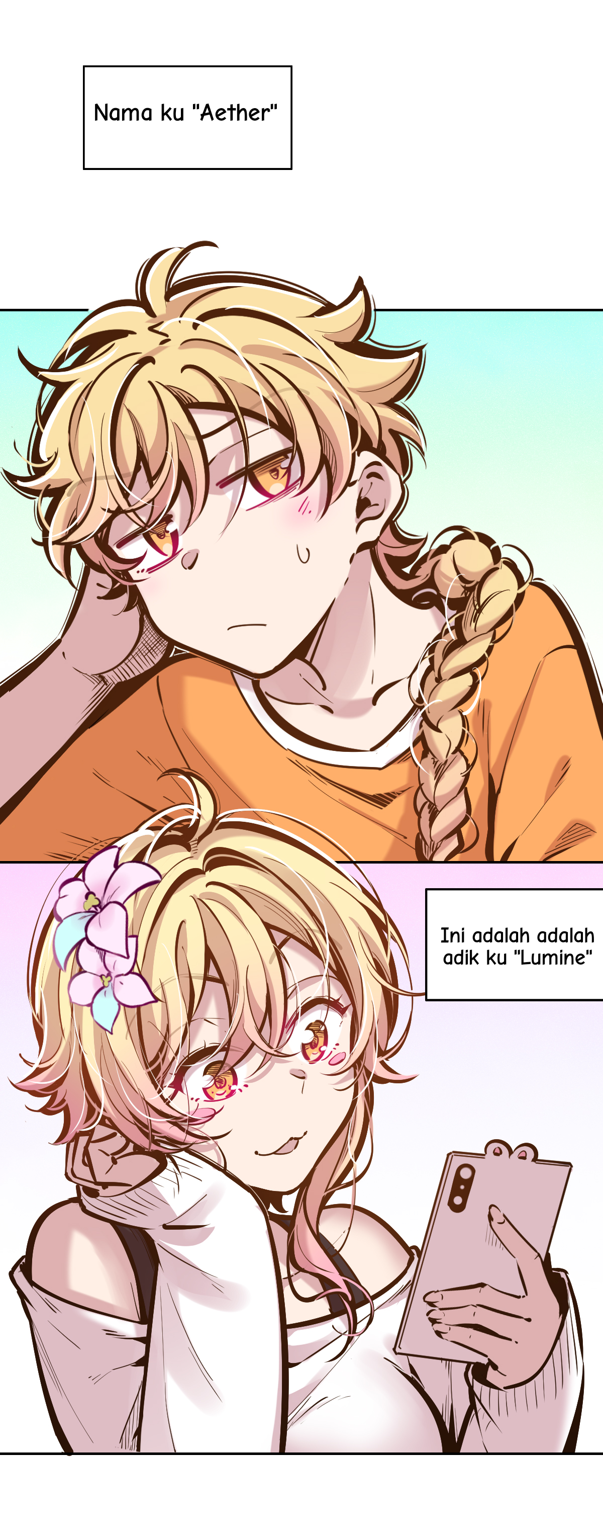 Genshin Impact - Aether & Lumine's Daily Sibling Life (Doujinshi) Chapter 1 - halaman 3