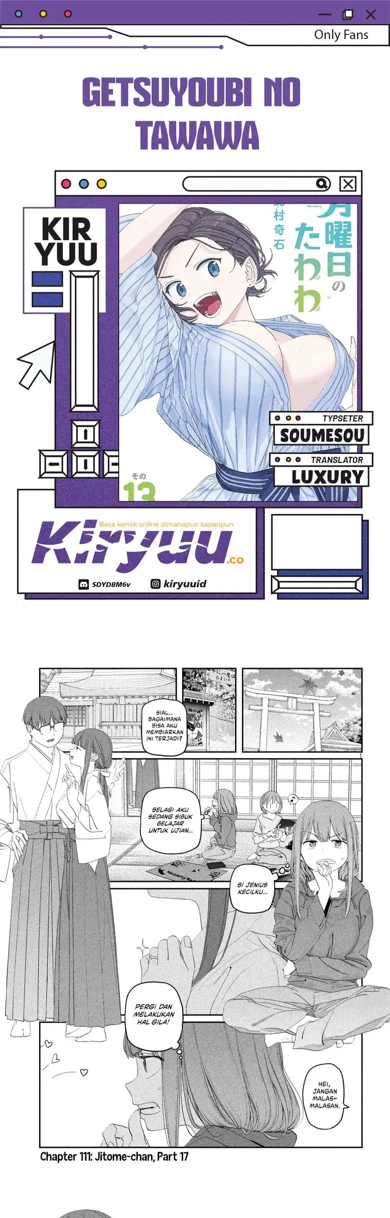 Getsuyoubi no Tawawa (Serialization) Chapter 111 - halaman 1