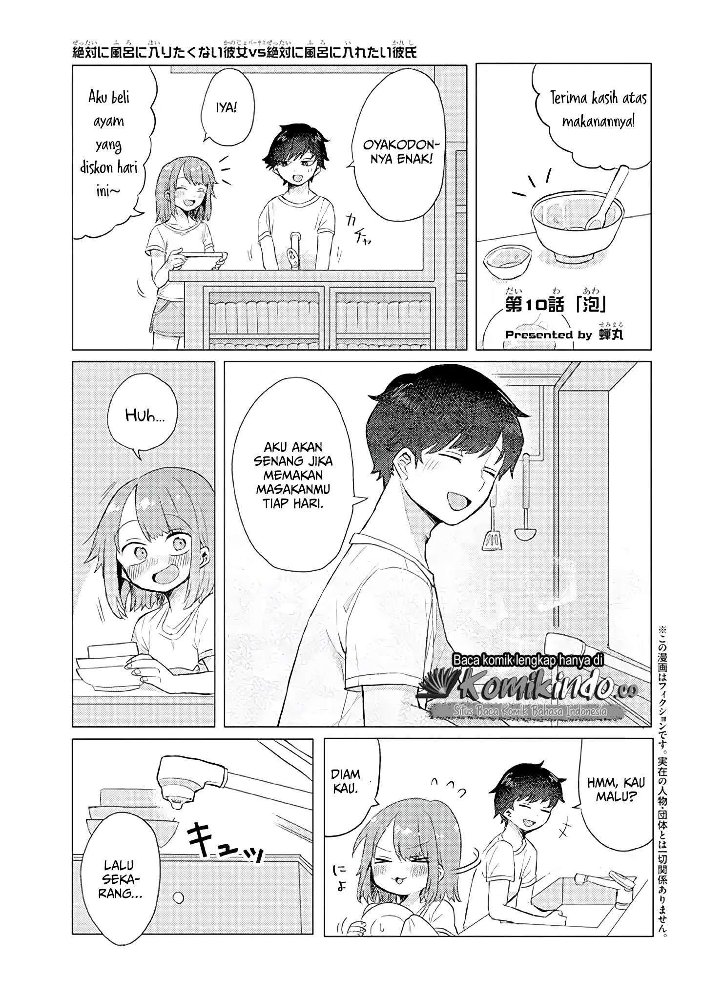 Girlfriend Who Absolutely Doesn’t Want to Take a Bath VS Boyfriend Who Absolutely Wants Her to Take a Bath Chapter 10 - halaman 2
