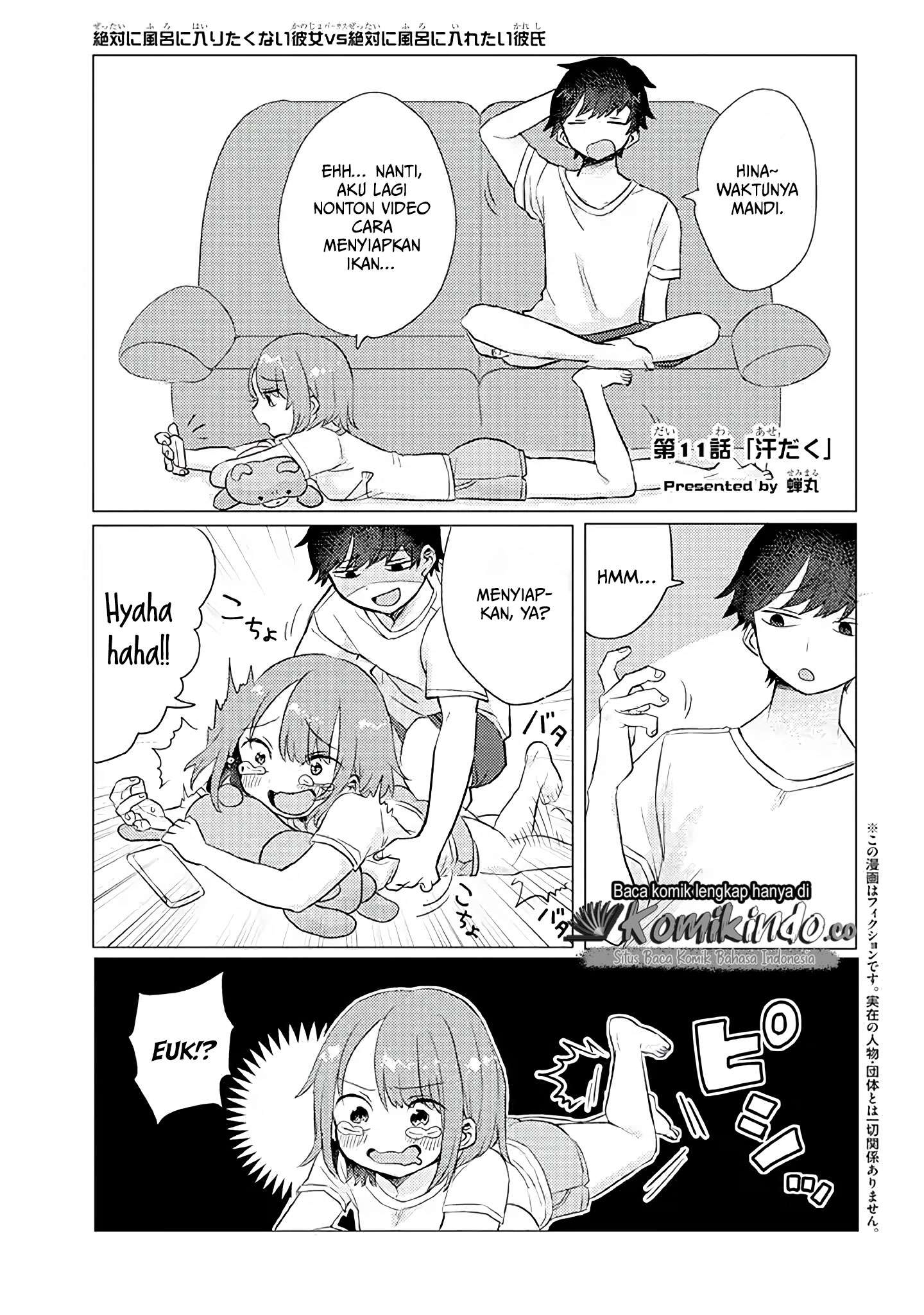Girlfriend Who Absolutely Doesn’t Want to Take a Bath VS Boyfriend Who Absolutely Wants Her to Take a Bath Chapter 11 - halaman 2