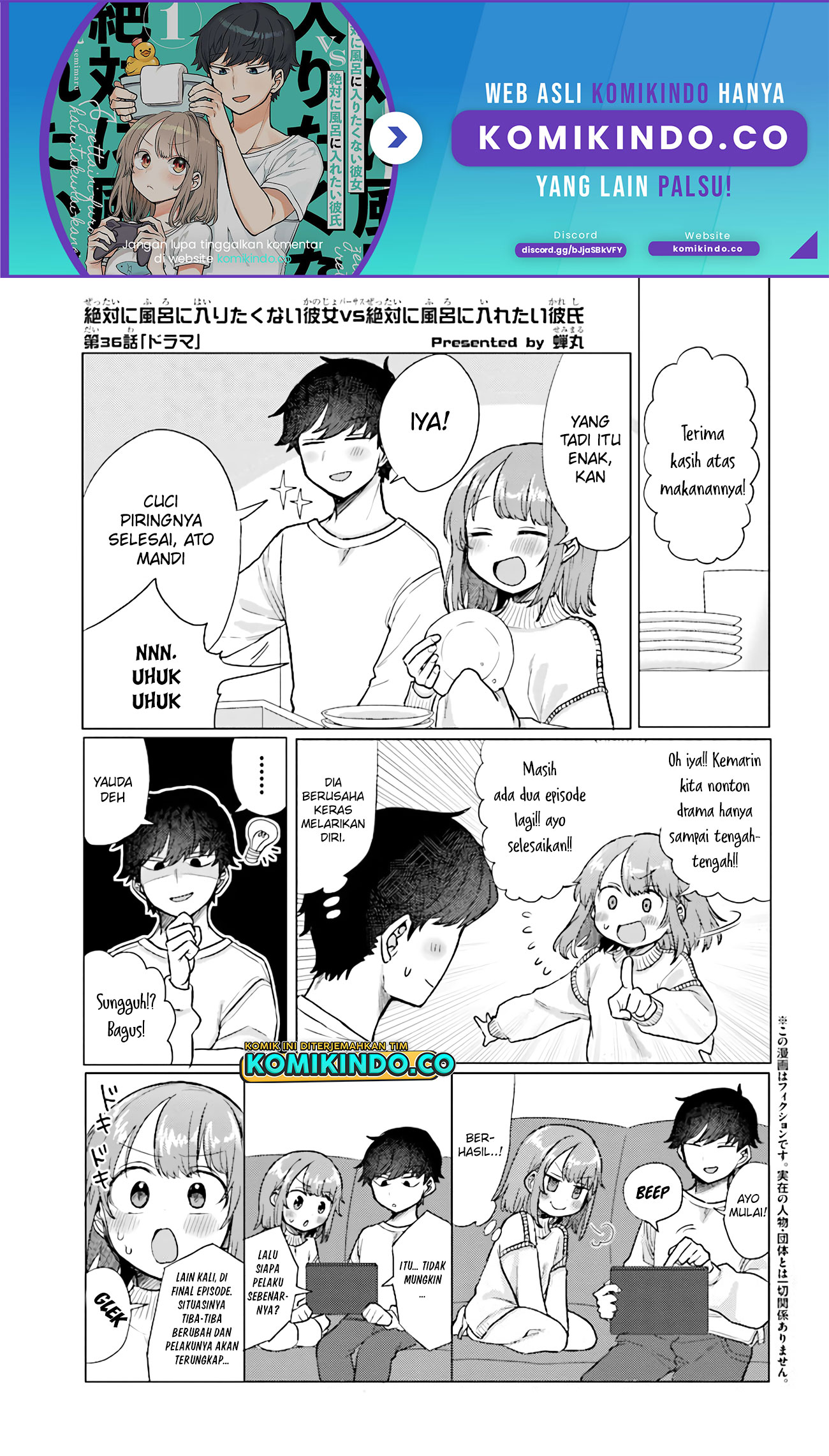 Girlfriend Who Absolutely Doesn’t Want to Take a Bath VS Boyfriend Who Absolutely Wants Her to Take a Bath Chapter 36 - halaman 2