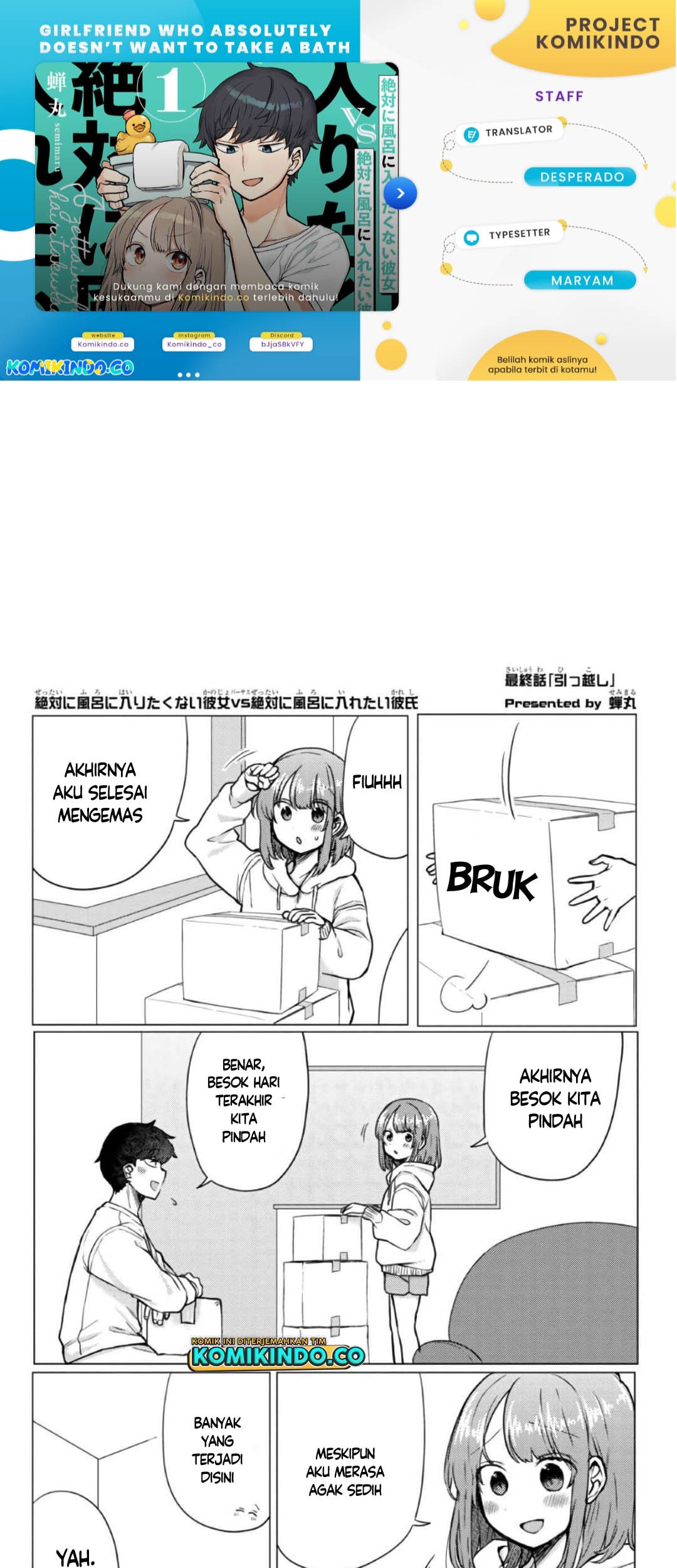 Girlfriend Who Absolutely Doesn’t Want to Take a Bath VS Boyfriend Who Absolutely Wants Her to Take a Bath Chapter 49 - halaman 1