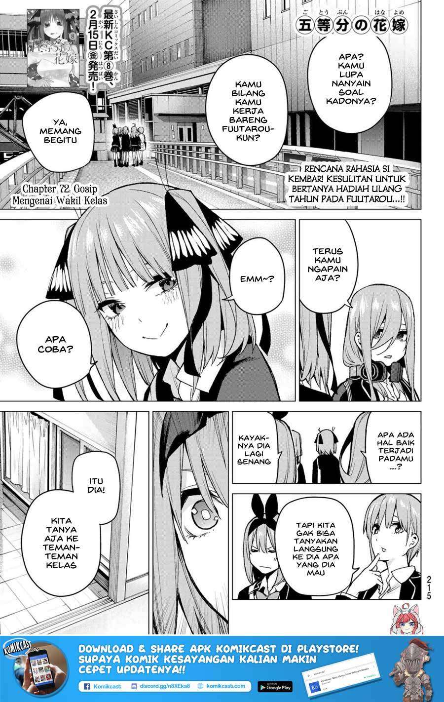 Go-toubun no Hanayome Chapter 72 - halaman 2
