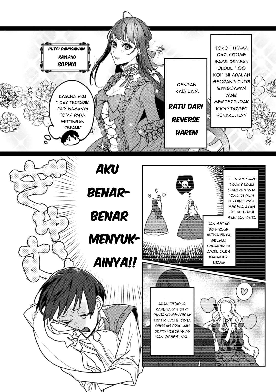 Gomen Asobase, Tonogata-sama!: 100-nin no Ikemen to no Flag wa Subete Orasete Itadakimasu Chapter 1.1 - halaman 6