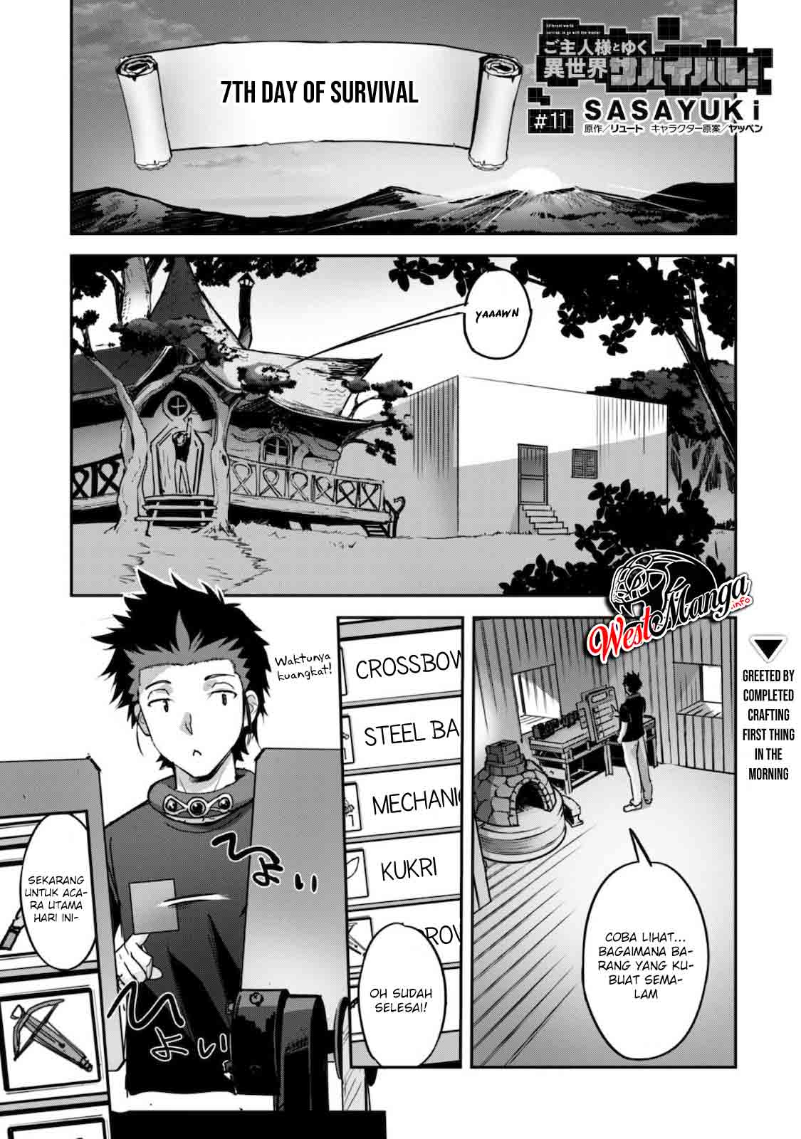 Goshujinsama to Yuku Isekai Survival! The Comic Chapter 11 - halaman 1