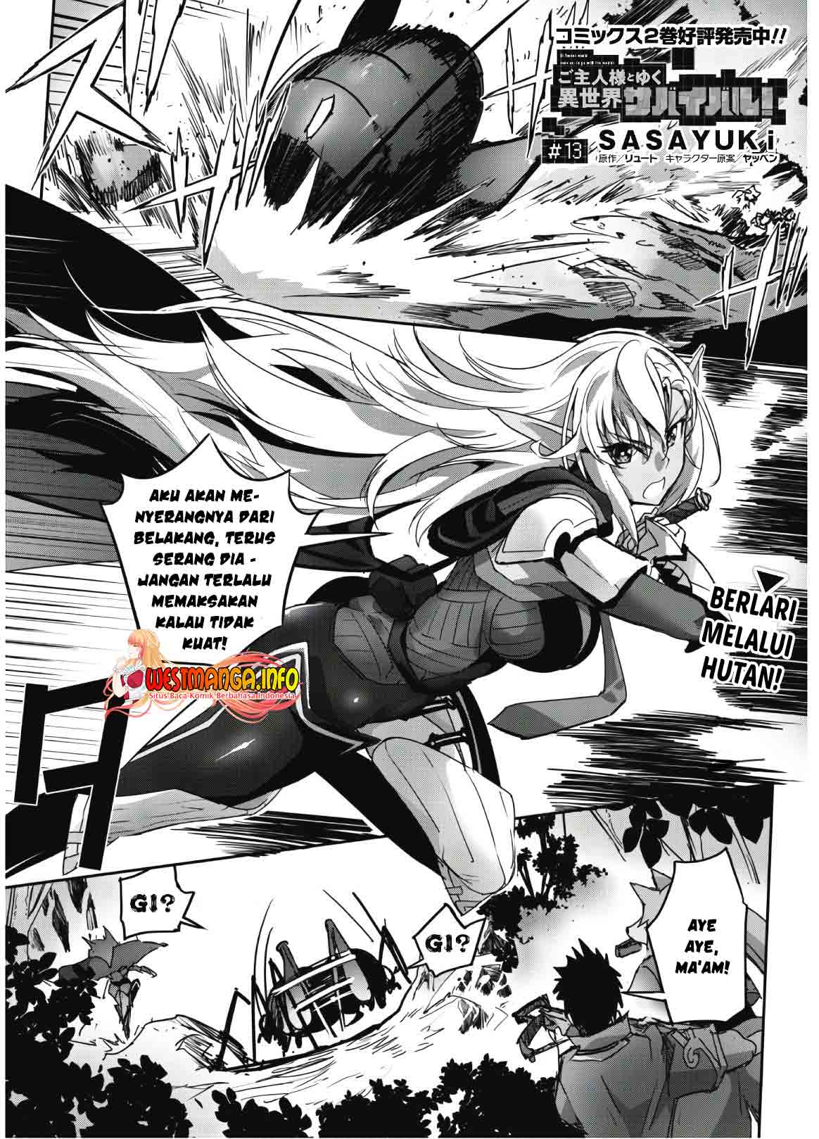 Goshujinsama to Yuku Isekai Survival! The Comic Chapter 13 - halaman 1
