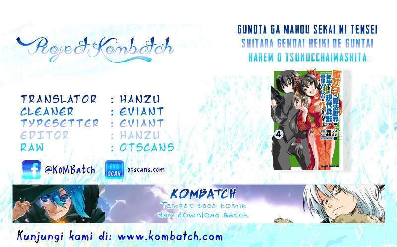 Gunota ga Mahou Sekai ni Tensei Shitara, Gendai Heiki de Guntai Harem o Tsukucchaimashita!? Chapter 17 - halaman 1