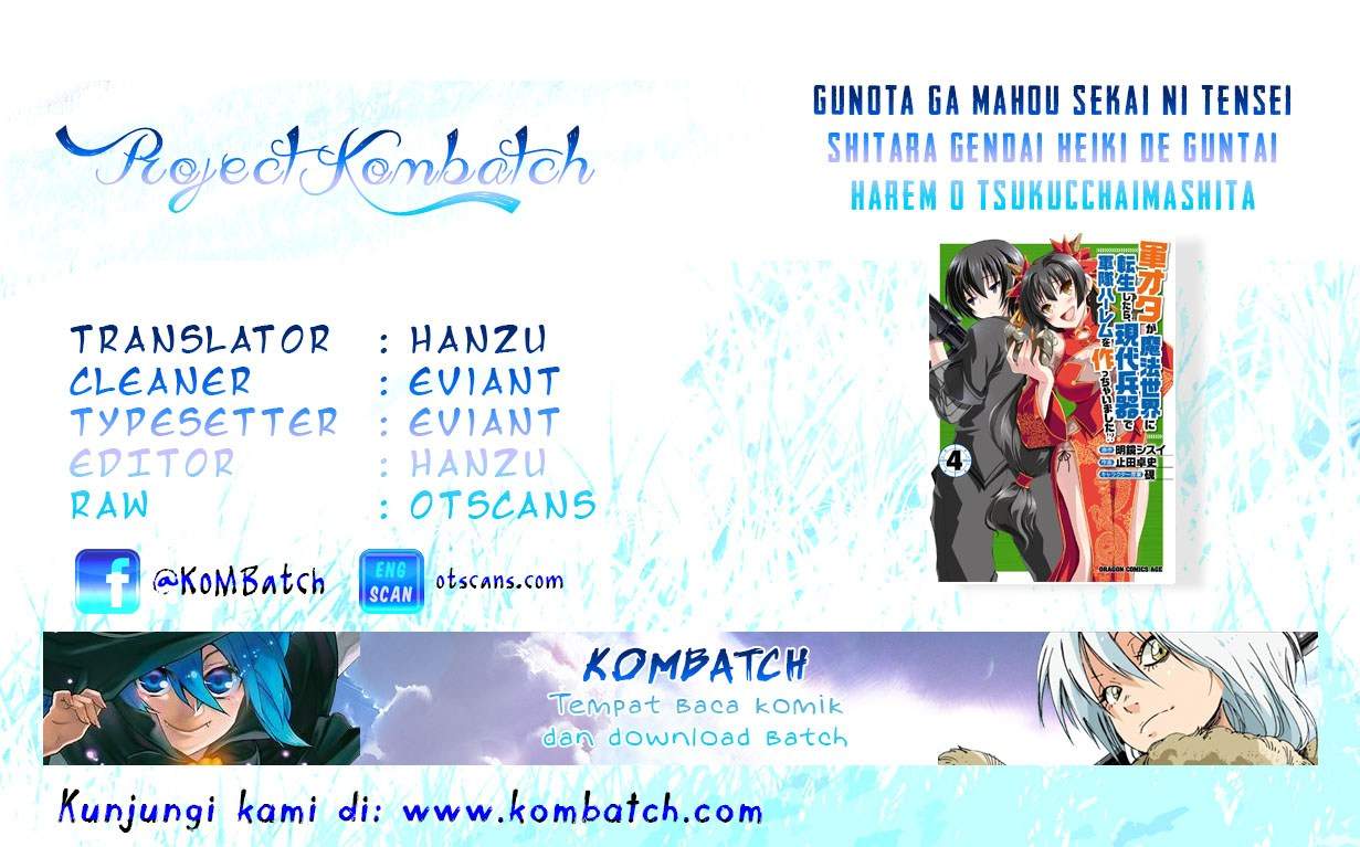 Gunota ga Mahou Sekai ni Tensei Shitara, Gendai Heiki de Guntai Harem o Tsukucchaimashita!? Chapter 18 - halaman 1