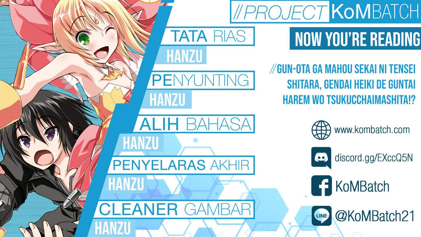 Gunota ga Mahou Sekai ni Tensei Shitara, Gendai Heiki de Guntai Harem o Tsukucchaimashita!? Chapter 19 - halaman 1