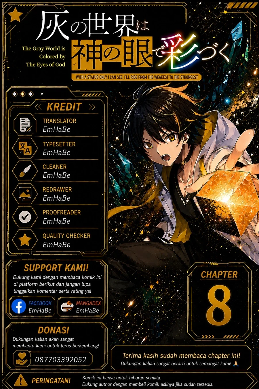 Hai no Sekai wa Kami-no-me de Irodoku: Ore dake Mieru Status de, Saijaku kara Saikyou e Kageagaru Chapter 8 - halaman 1