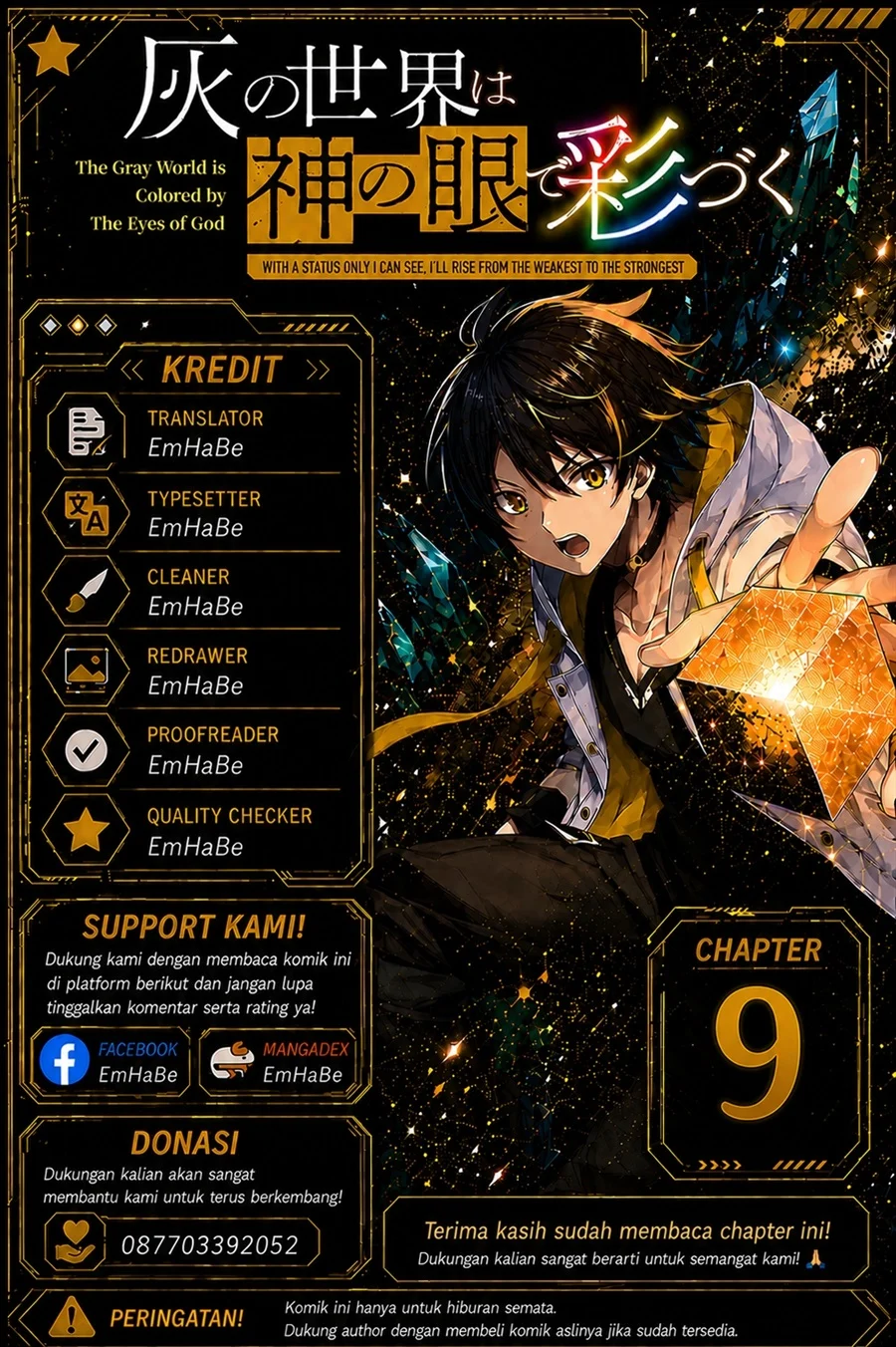 Hai no Sekai wa Kami-no-me de Irodoku: Ore dake Mieru Status de, Saijaku kara Saikyou e Kageagaru Chapter 9 - halaman 1