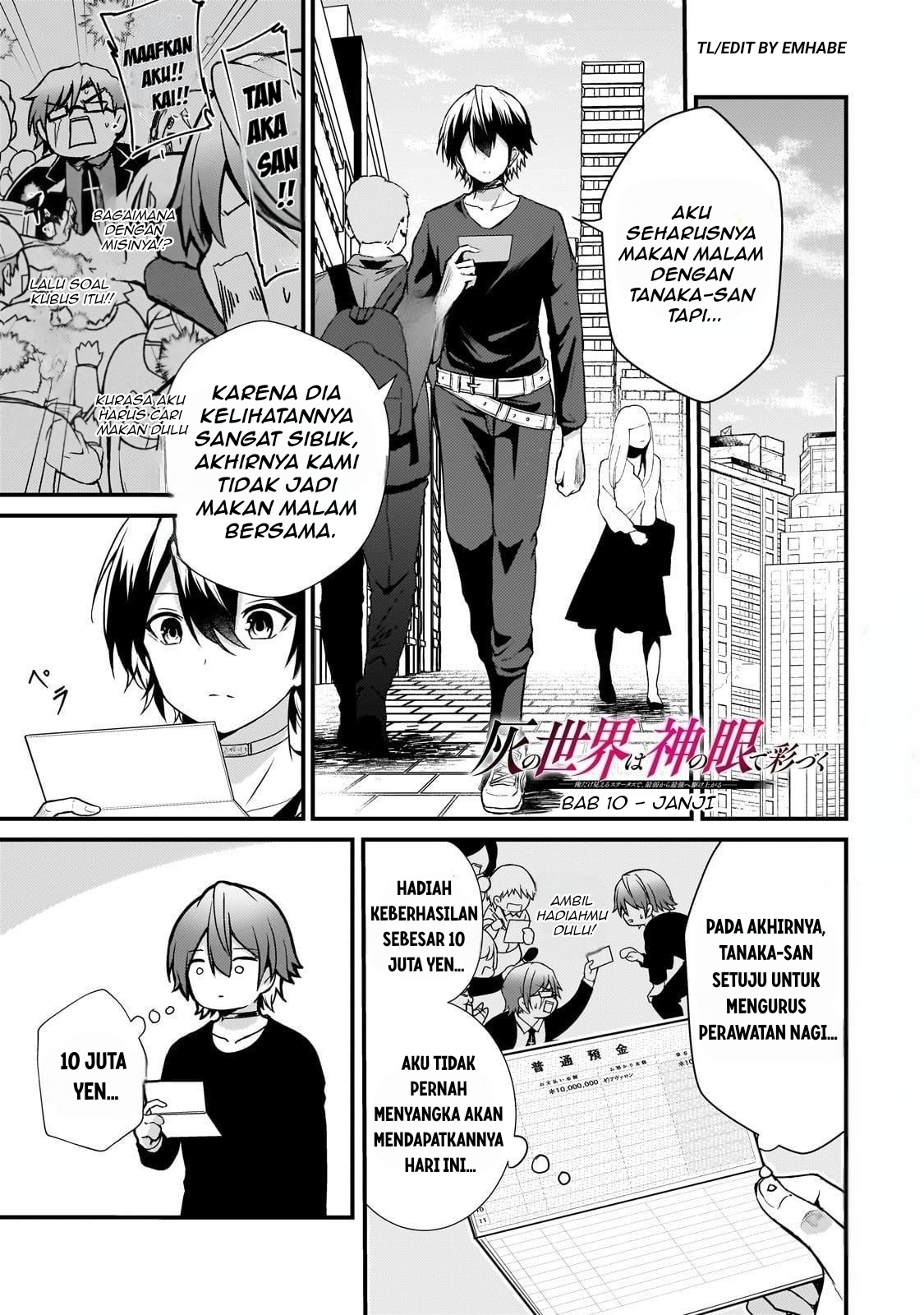 Hai no Sekai wa Kami no Me de Irozuku: Ore dake Mieru Status de, Saijaku kara Saikyou e Kakeagaru Chapter 10 - halaman 2