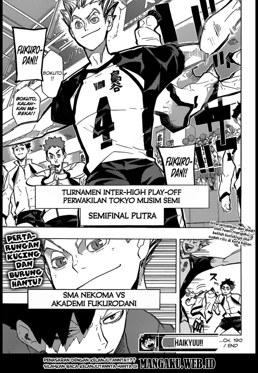 Haikyuu!! Chapter 190 - halaman 19