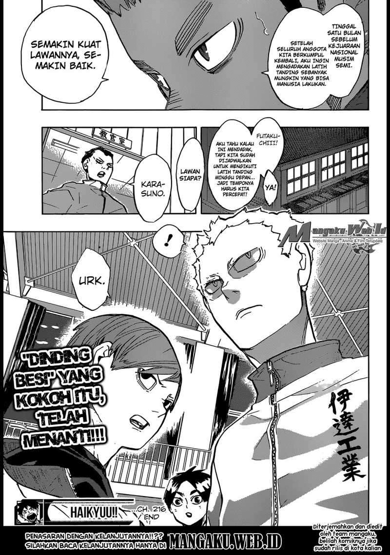 Haikyuu!! Chapter 216 - halaman 18