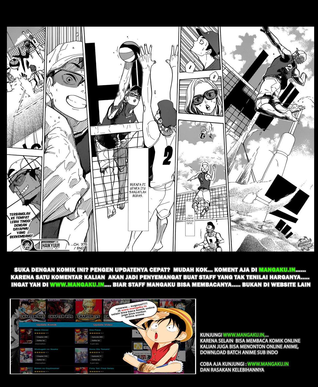 Haikyuu!! Chapter 375 - halaman 19